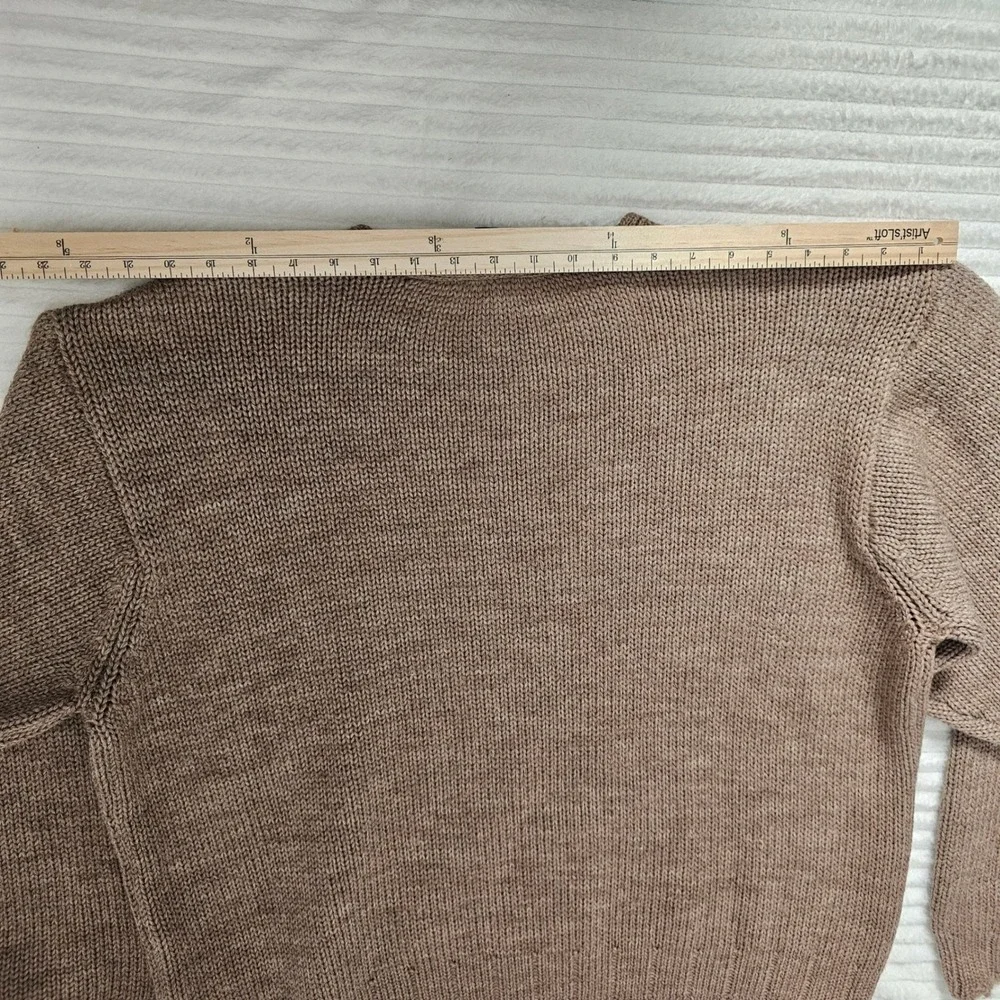 Vintage J.Crew Mens 100% Wool V-Neck Pullover Sweater XL Camel Tan Oarsman